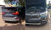 Perseguição por roubo de carga termina com fuga e carro de luxo abandonado na fronteira SP-PR