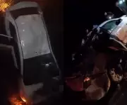 Três homens ficam feridos após carro capotar e cair abaixo de ponte em Caroebe, RR