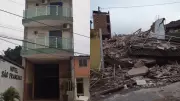 Vídeo flagra momento de desabamento de hotel em Tianguá, no Ceará; idosos escapam por pouco