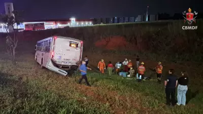 Acidente entre dois ônibus na BR-020 deixa 13 feridos no DF