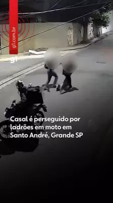 Casal é perseguido por ladrões em moto em Santo André, Grande SP