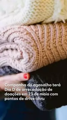 Dia D da Campanha do Agasalho 2026 será em 23 de maio com drive-thru