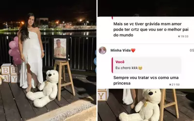 Grávida homenageia namorado falecido em chá revelação e emociona web