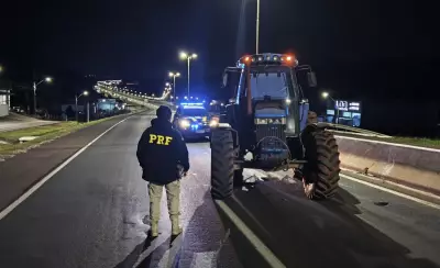 Homem dirige trator furtado por 2 dias rumo ao Paraguai e é preso em SC