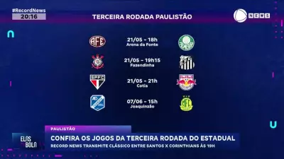Paulistão Feminino 2026: Tabela da 3ª rodada com clássico Santos x Corinthians