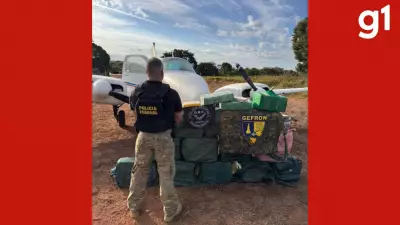 PF apreende 450 kg de cocaína e prende 4 em aeronave em Luciara
