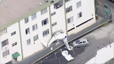 Queda de monomotor em prédio residencial em BH é flagrada ao vivo