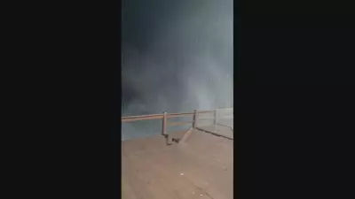 Ressaca danifica píer do Mirante do Leblon na Zona Sul do Rio