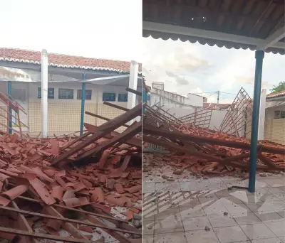 Teto de escola desaba em São Fernando (RN) e ninguém se fere