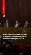 Alcolumbre não aplaude Messias em posse de Nunes Marques no TSE