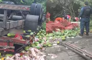 Caminhoneiro morre e passageira fica presa às ferragens após capotamento no PI