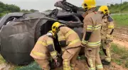Capotamento na BR-101 em Maruim deixa três mulheres feridas