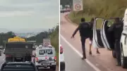 Homem pega carona em carreta na BR-040 e é retirado por agente penitenciário