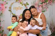 Mãe de quadrigêmeos na BA celebra primeiro Dia das Mães com os bebês