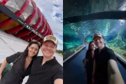 Michel Teló e Thais Fersoza visitam Bioparque Pantanal com os filhos