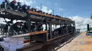 Sefa apreende 80 motos avaliadas em R$ 720 mil em balsa no Tapajós