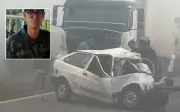 Soldado do Exército de 19 anos morre após batida entre carro e caminhão na MG-290
