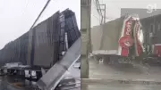 Teto de posto desaba durante forte chuva em São Luís; não há feridos
