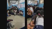 Tiroteio em Curicica: alunos se abrigam em corredor de escola