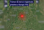 Tremor de terra de magnitude 2,8 atinge região de Gurupi no Tocantins