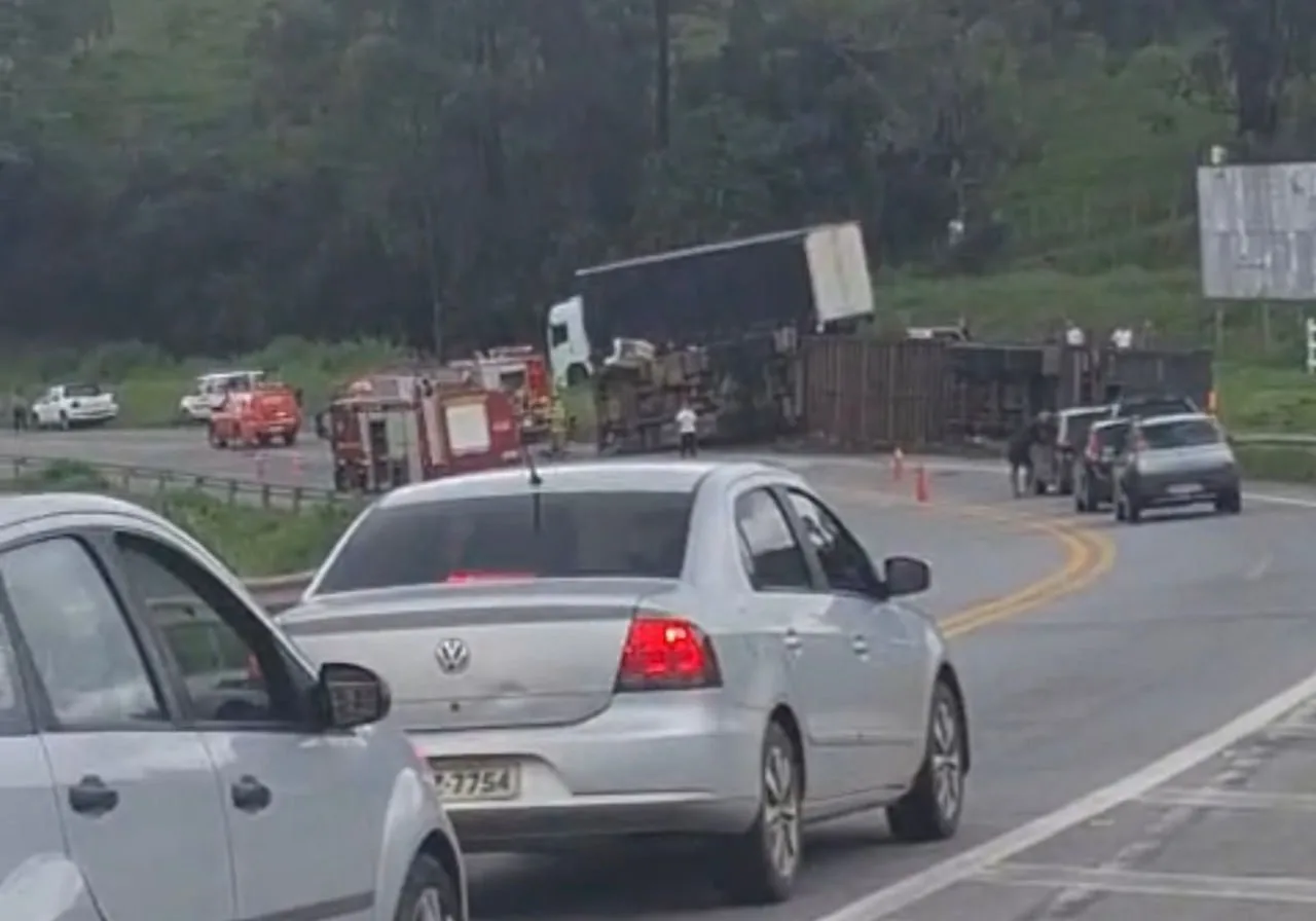 Acidente na MG-050: Caminhão com 60 cabeças de gado tomba e motorista morre em Divinópolis