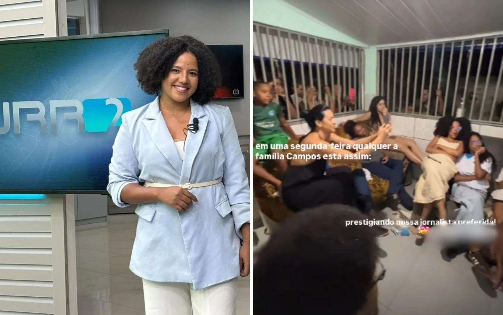 Família de Goiás celebra à distância estreia de jornalista em telejornal de Roraima