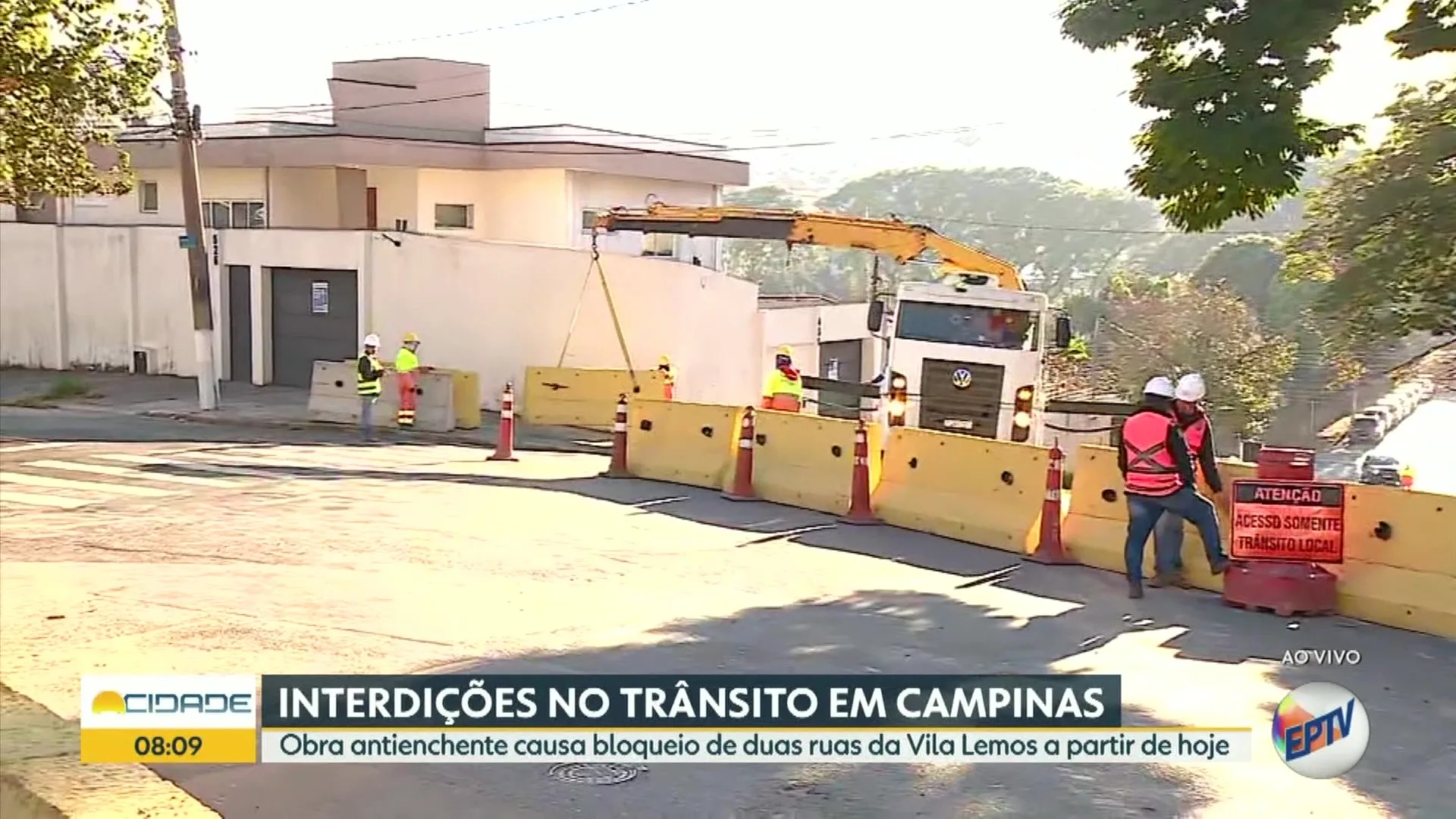 Obras antienchente interditam duas ruas na Vila Lemos, em Campinas