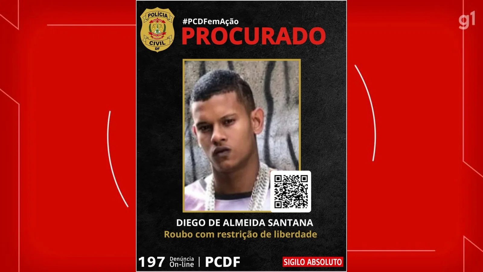Polícia divulga foto de suspeito de sequestro relâmpago na Asa Norte