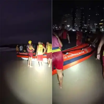 Bombeiros resgatam dois após embarcação virar na Praia de Miami, Natal