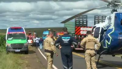 Caminhão esmaga cabine em acidente na PR-445, no Paraná