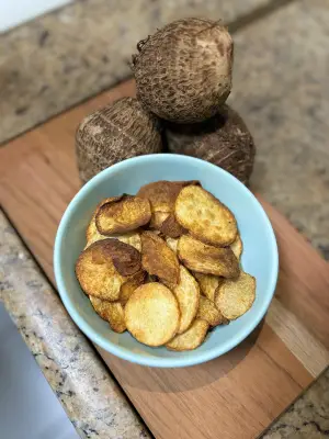 Chips de inhame crocantes com apenas 5 ingredientes