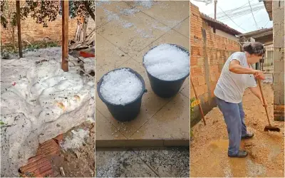 Chuva de granizo em Boa Esperança, MG, deixa 22 desalojados e danifica hospital