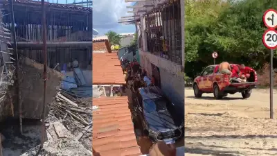 Desabamento de laje deixa cinco feridos em Jericoacoara, no Ceará