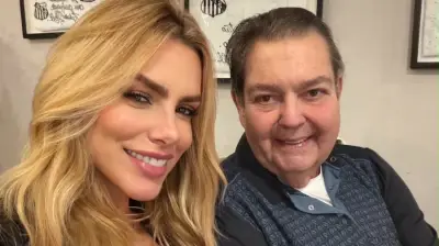 Erika Schneider reencontra Faustão em aniversário de Luciana Cardoso