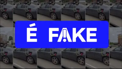 É #FAKE: vídeo de carro com tanque de combustível no teto foi criado por IA