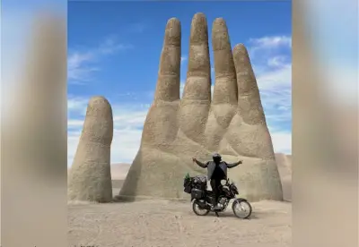 Influenciador tocantinense viaja de moto ao Chile e se encanta com neve