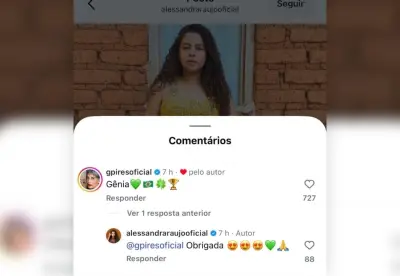 Influenciadora cria vestido de milho e viraliza; Glória Pires elogia