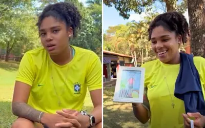 Jogadora visita escola após aluno dizer que meninas não jogam futebol