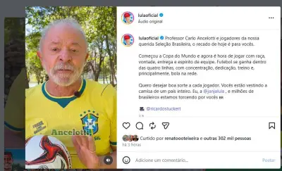 Lula pede que seleção jogue com alma na estreia contra Marrocos