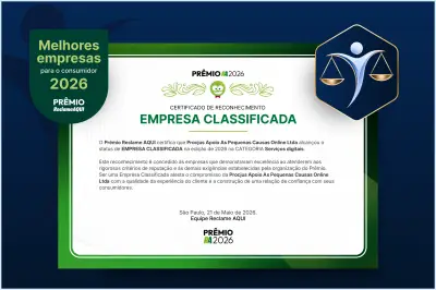 Procjus é classificada para o Prêmio Reclame AQUI 2026