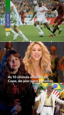 Ranking das 10 últimas músicas oficiais da Copa do Mundo