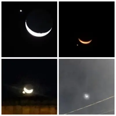 Raro encontro da Lua com Vênus encanta Montes Claros