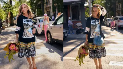 Sarah Jessica Parker usa look de marca brasileira de R$ 3 mil em NY