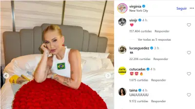 Vini Jr. comenta buquê de Virginia Fonseca no Dia dos Namorados