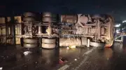 Acidente com 3 carretas interdita Anhanguera e causa 7 km de fila