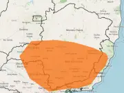 Alerta Laranja de Tempestade para 87 Cidades do Leste de MG