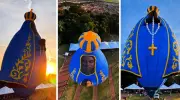 Balão de Nossa Senhora Aparecida emociona público em festival de Ibaté