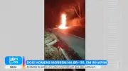 Batida frontal entre carro e moto mata dois homens na BR-116 em Inhapim