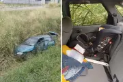 Bebê de 1 ano e meio escapa ileso após carro cair em barranco na Via Dutra