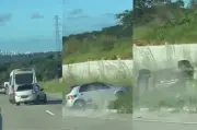 Briga por faixa na BR-101 em João Pessoa termina com carro capotado